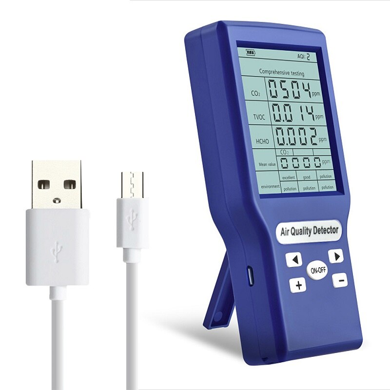 Carbon Dioxide Detector with Rechargeable Battery Portable CO2 Detector Tester for Carbon Dioxide Air Detector CO2 Meter: Type7