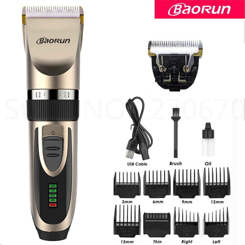 Baorun Honden Clipper Professionele Hond Haar Trimmer Dier Grooming Clippers Kat Scheerapparaat Kapsel Cutter Machine Batterij Display: No Box B Blade