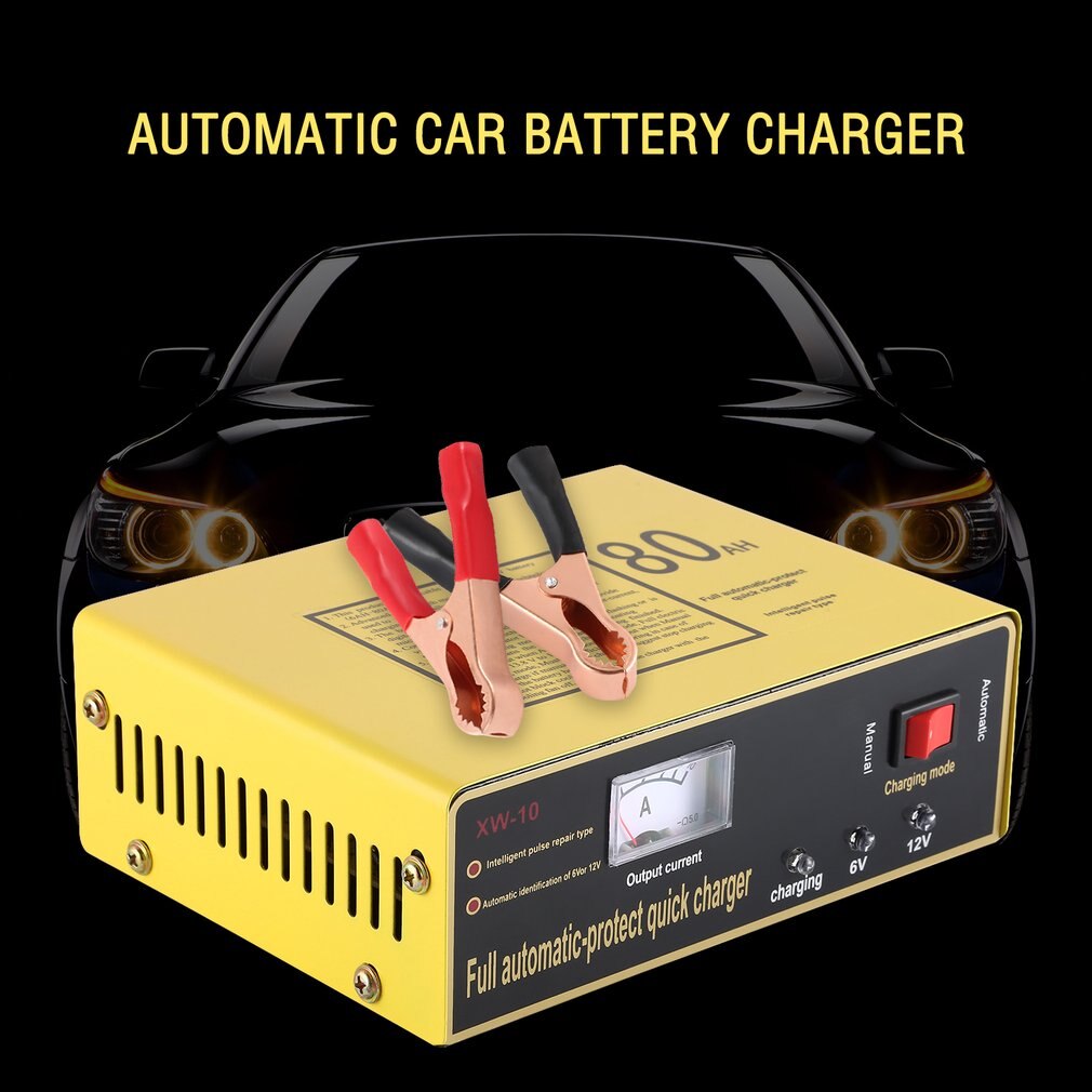 140W Full Automatic-protect Quick Charger 6V/12V 80AH Automatic Intelligent Car Battery Charger Negative Pulse