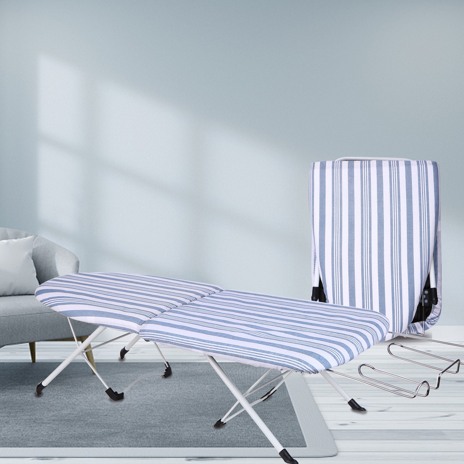 Foldable Tabletop Ironing Board with Iron Rest Small Folding Ironing Board with Cotton Cover for Household Hotel Travel