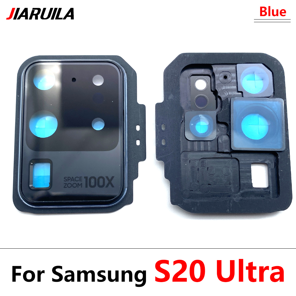 Neue Für Samsung S20 Ultra S20 Fe S20 Plus S20 Reparatur Ersetzen Zurück Kamera Glas Objektiv Abdeckung mit Rahmen Halfter Ersatz Teil