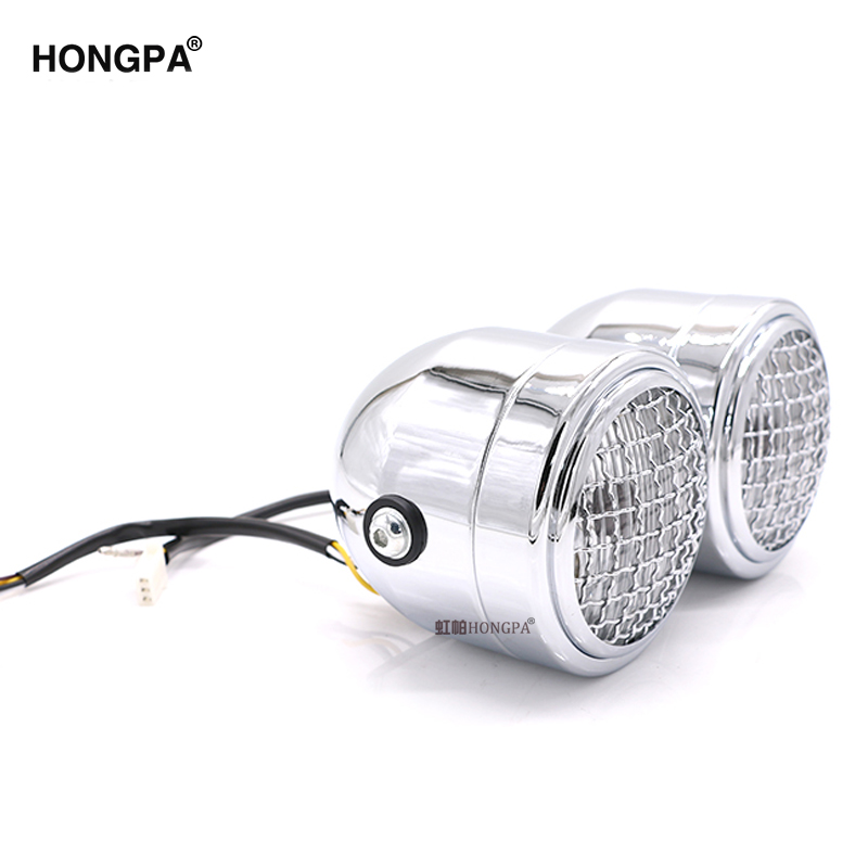 Universal Motorcycle Moto Front Dual Headlight Lamp Head Light For Cafe Racer Dirt Bike Street bike Naked Motor