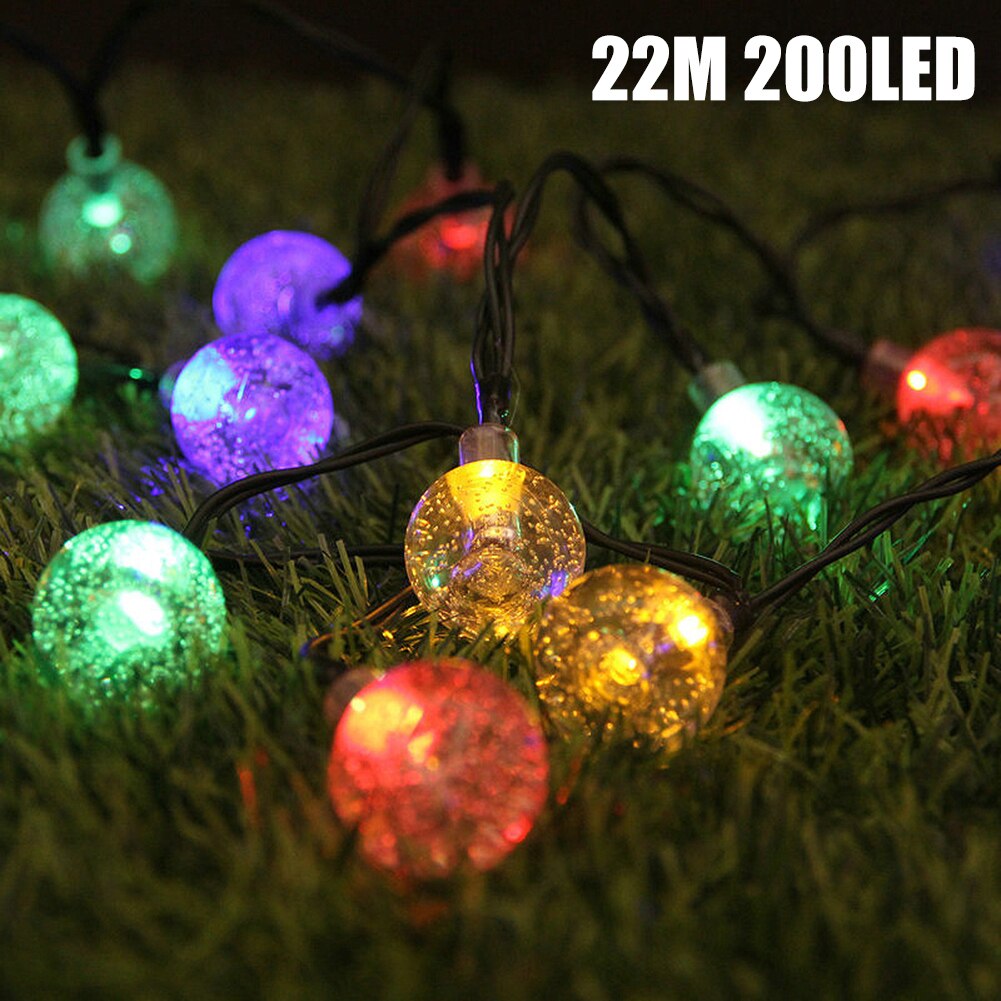 Solar Powered LED Outdoor Waterproof String Lights Outdoor Garden Yard Lamp Light String 2019ing: Multicolour-22M 200L
