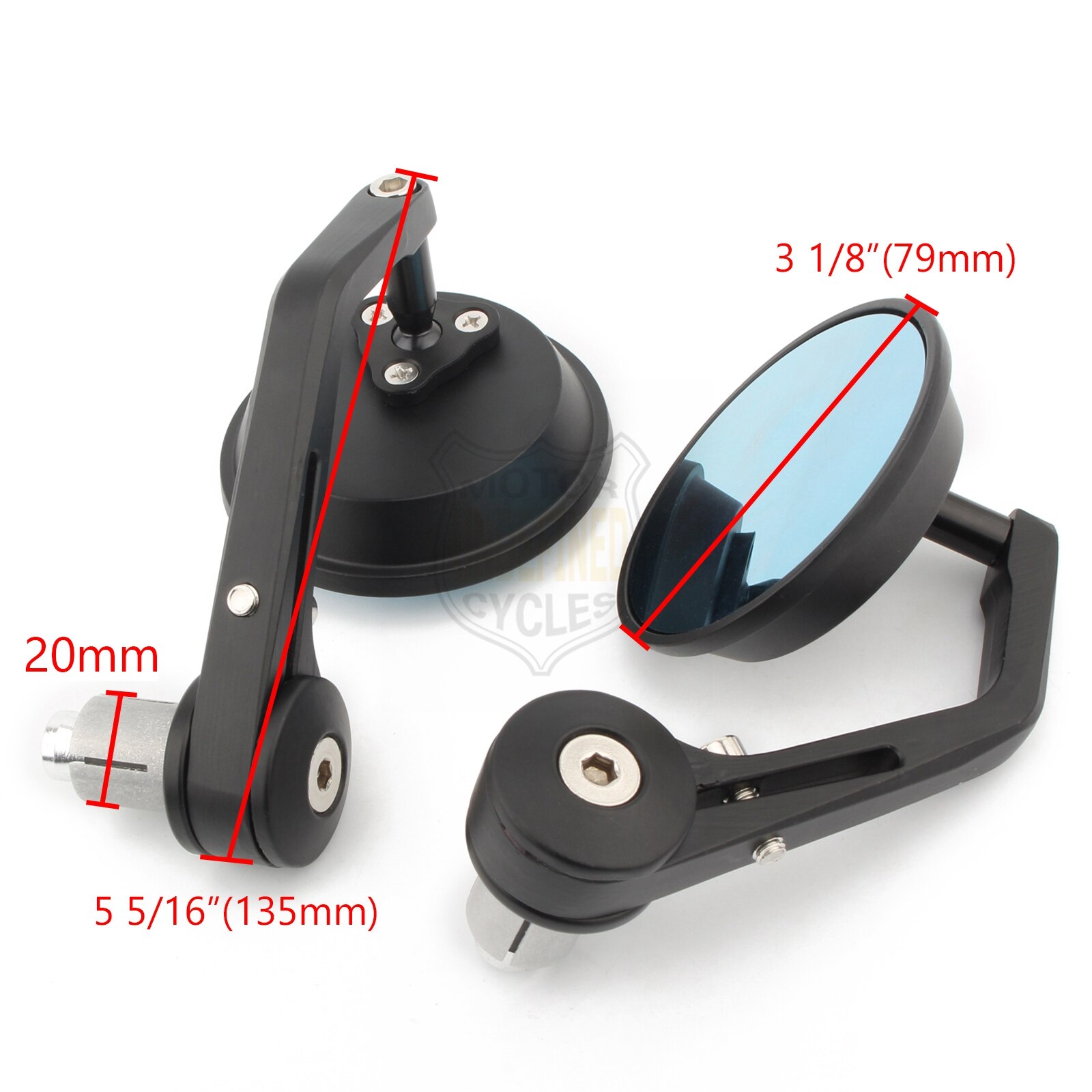 Black 1 Inch Bar End Mirror 25mm Handlebar End Rear View Mirrors For Harley Honda Kawasaki Suzuki Yamaha Victory Ducati Bobber