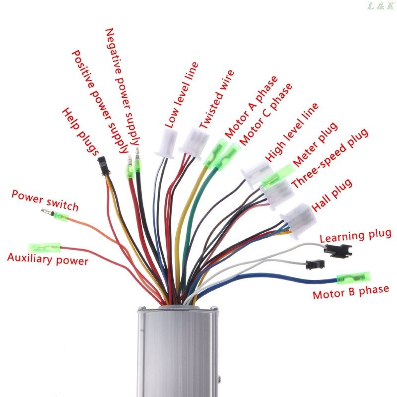 Regulador de velocidad sin escobillas DC 24/36V 250W, Motor eléctrico de bicicleta eléctrica, controlador de velocidad