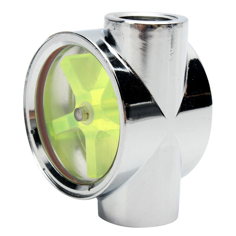Flow Meter Water Cooling Flow Indicator Meter copper chromed 2 Ways G1/4 Threaded