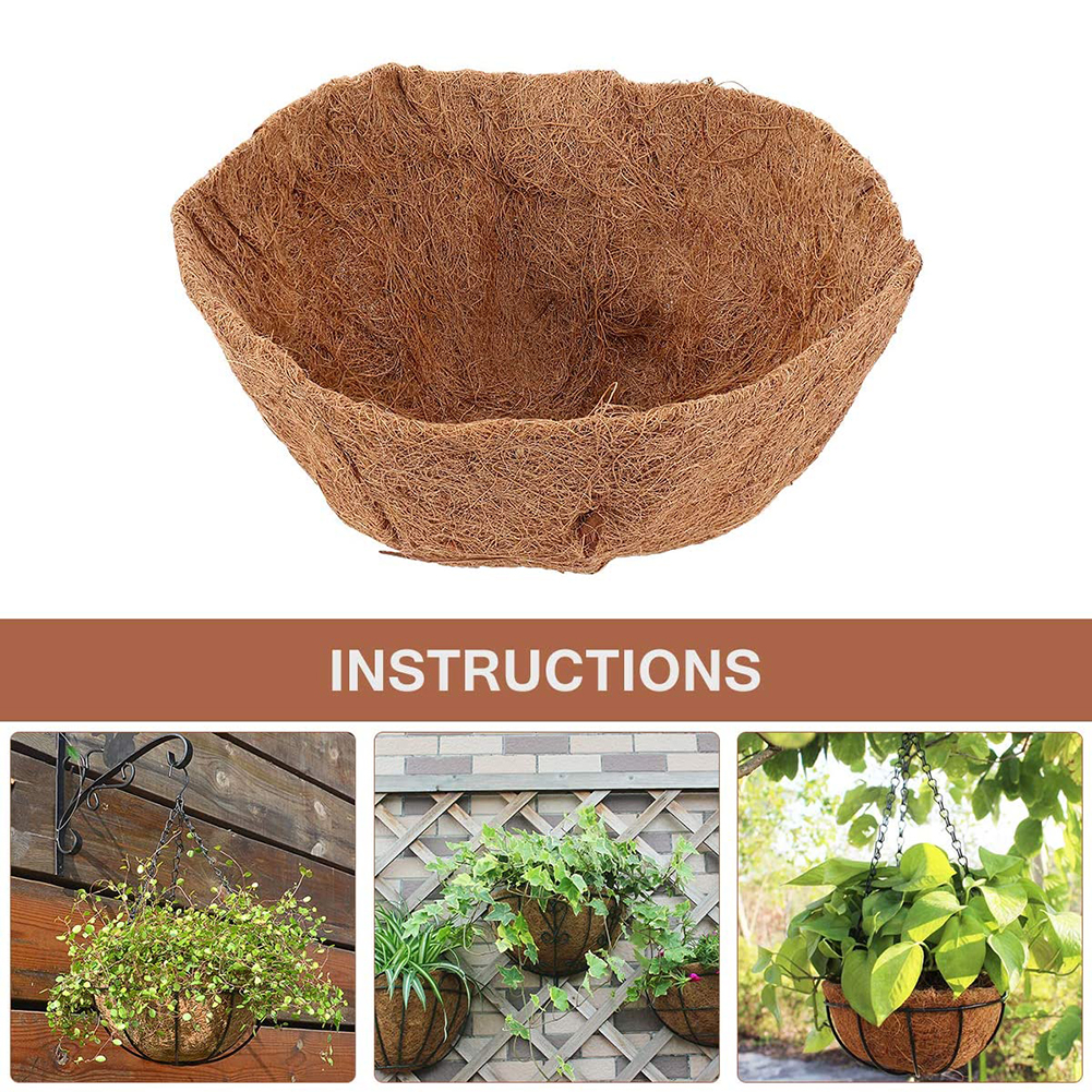 Hanging Coconut Flower Pot Basket Liners Garden Planter Coconut Palm Cushion Replacement Mix Soil Lock Mat Hanging Basket