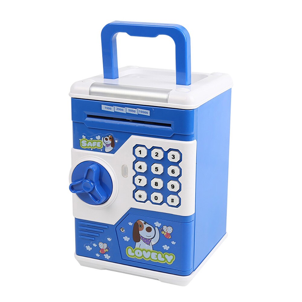 Cartoon Atm Spaarpot Wachtwoord Cash Coin Kan Spaarpot Met Rgb Licht Verjaardag Speelgoed Voor Kinderen Om Automatisch storting Speelgoed: Blauw