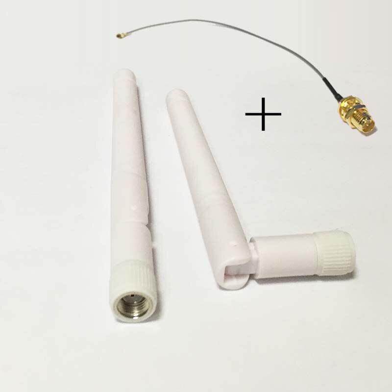 1PC 2.4GHz 3dBi WIFI Antenne met RP SMA stekker wit + 1pc ipx/ulf om RP SMA vrouwelijke jack kabel 15cm