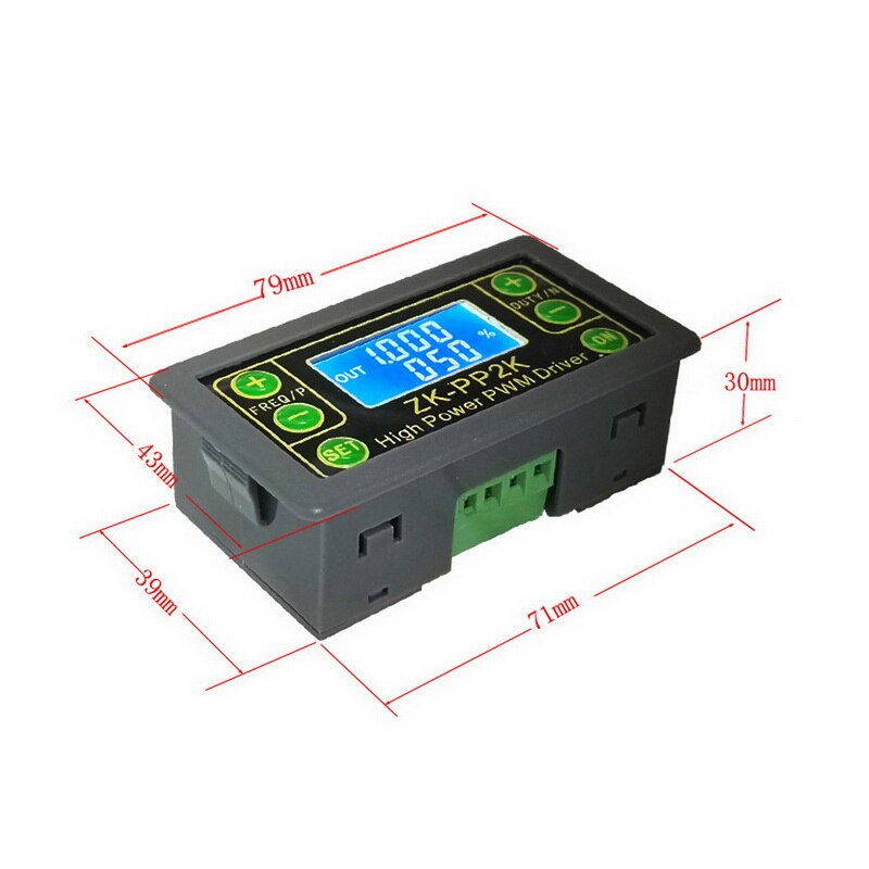 ZK-PP2K PWM Signal Generator 8A Driver Module for Motor/Lamp Dual Mode LCD PWM Frequency Duty Cycle Adjustable Module