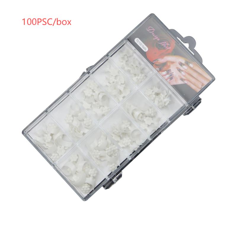 French chip-proof manikyrsett 100/500 stk fransk nail art korte tips akryl uv gel falske tips halvpasta korte falske negler: 100 stk