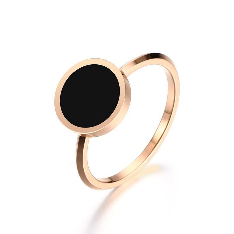 Vnox Elegante Eenvoudige Vrouwen Ring Rose Goud-Kleur Rvs Alliantie Dagelijks Sieraden