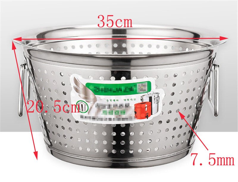 Edelstahl Filter Gittergewebe eimer See Fass ablauf Becken lebensmittel reis obstkorb große kapazität Machen wein brauen Bahre sieb: 7.5mm Loch 35x20.5cm