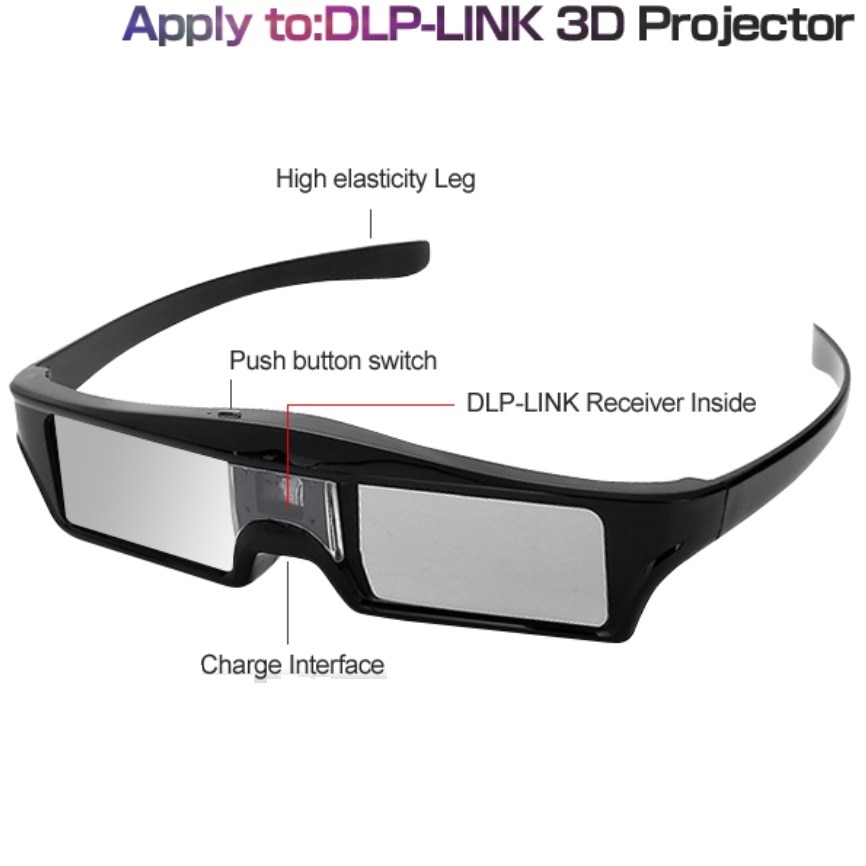Electshong Dlp 3D Active Shutter Bril Voor Optoma Epson/Sony Lg Acer DLP-LINK Projectoren Gafas 3D Optoma Dlp Link 3D Bril