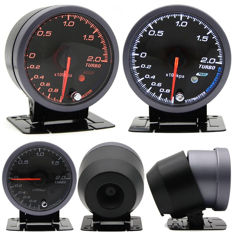 2.5/60mm Auto LED Turbo Boost Gauge Vacuüm Druk Bar Meter Sensor Pro