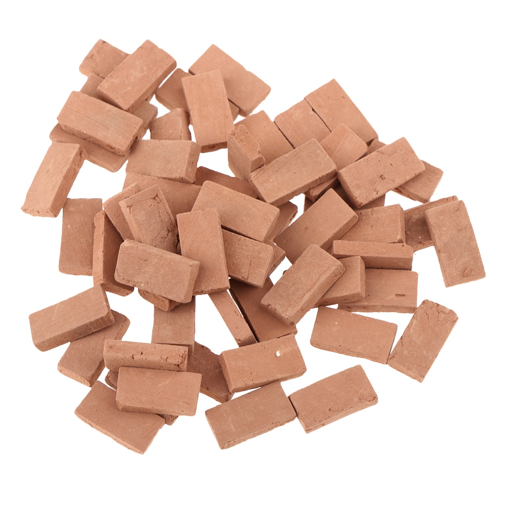 50 Pieces 1/35 Scale Simulation Miniature Porcelain Red Brick Model Toy Sand Table Building Diorama Scenery Sand Scene Scenery