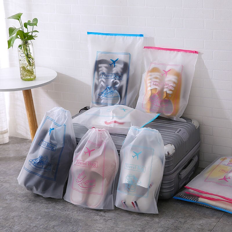 Waterdichte reisschoenen opbergtas balk mond non-woven tas transparante stof reistas schoenentas