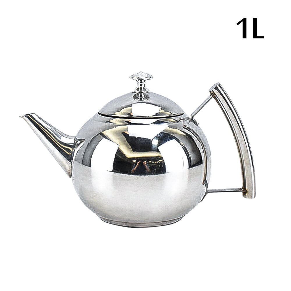 Zilver Goud Kleuren 1.5L/2L Theepotten Rvs Waterkoker Hotel Thee Pot Met Filter Hotel Koffie Pot Restaurant thee Ketel: 1L Silver
