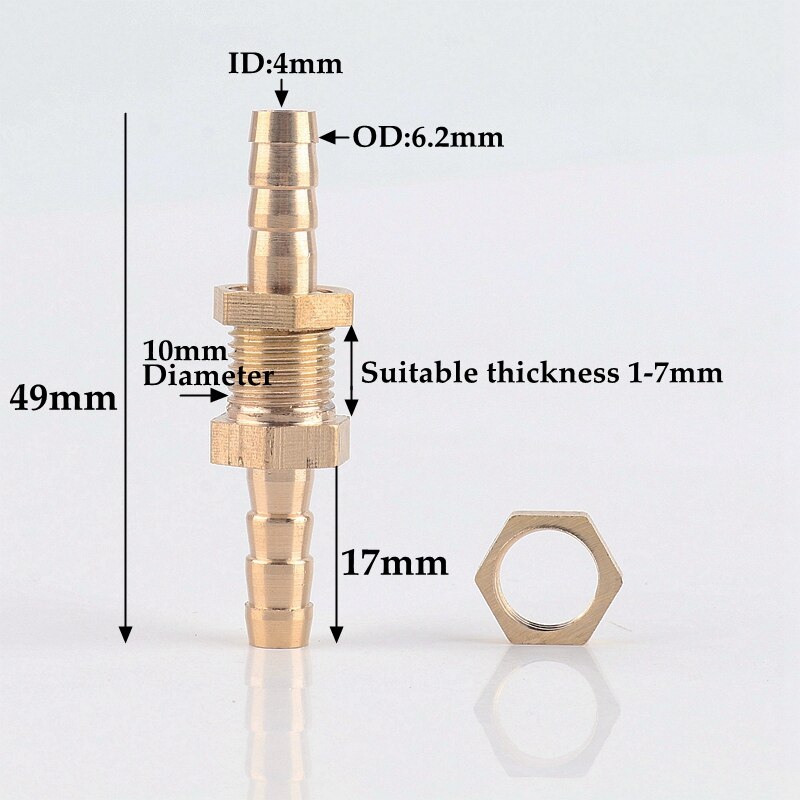 1 ~ 10 st 6-25mm koppar raka kopplingar sexkantsmutter bevattningssystem akvarium adapter vattentank slang skarv luftpump rörkoppling: 1pc / 6mm