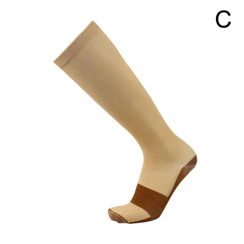 cuivre infusé chaussettes de Compression 20-30mmHg gradué hommes femmes Patchwork chaussettes longues S-L: C / S