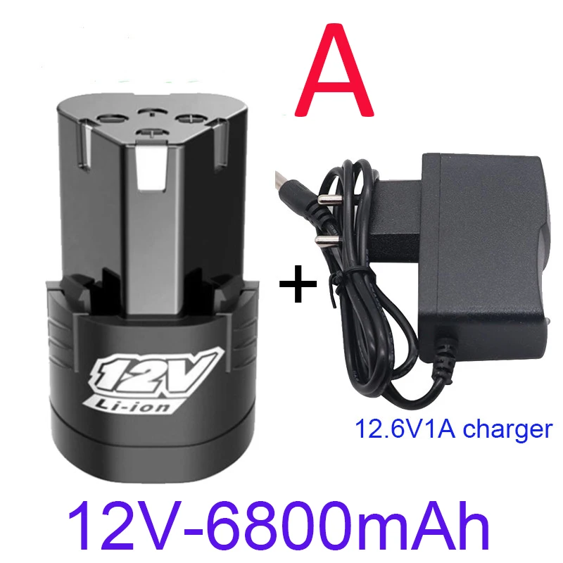 12V, 6800 MAH, Large Capacity Rechargeable lithium ion Battery General Small Electric tools, electric Drills, Screwdrivers