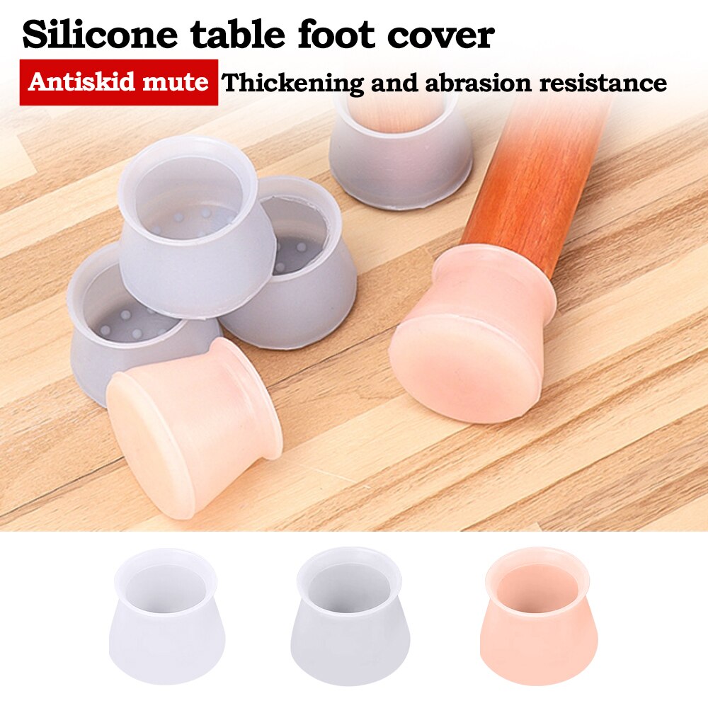 1/4/8pcs Table Chair Leg Silicone Cover With Anti-Slip Floor Protector Pad Mute Chair Feet Caps Furniture Foot Protectors