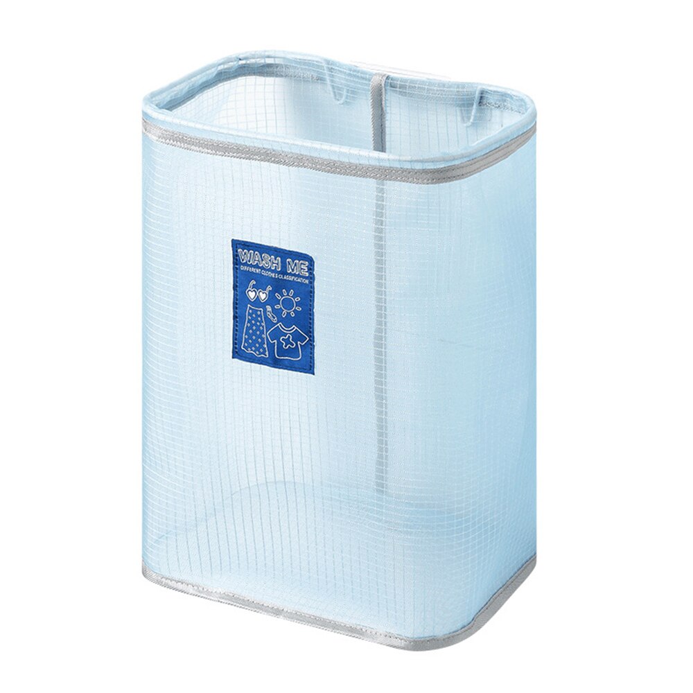 Portable Wall Hanging Laundry Basket Underwear Socks Barrel Bucket Clothing Storage Bag Foldable Bathroom Laundry Organizer: B - Blue