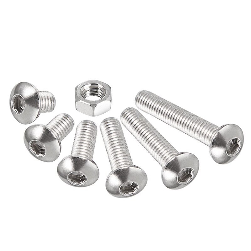 ! 170pcs 304 Stainless Steel M4 Hex Socket Button Head Screw Nut Assortment Kit