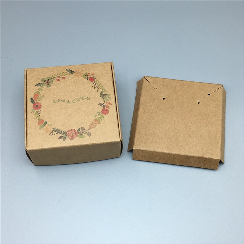 Cajas de embalaje de de avión de cartón de papel, conjunto de joyas, cajas Kraft, collar, colgante, pendiente, caja de exhibición: Flower1