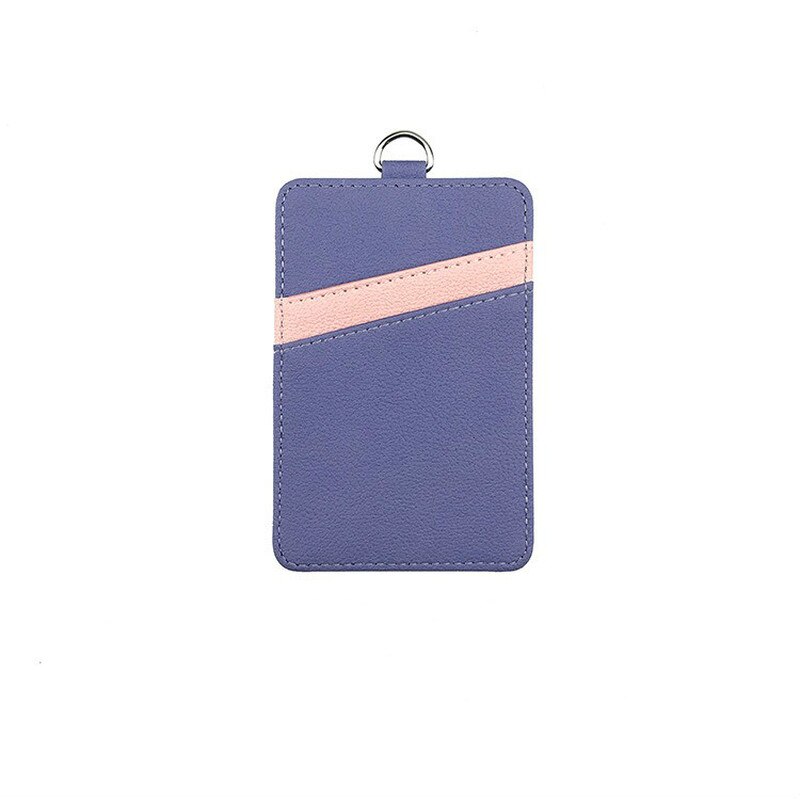 Motekvinner menn pu lær id kredittbankkortholder studenter busskortetui lanyard mannlig besøk dør identitetsmerke kort deksel: Lilla