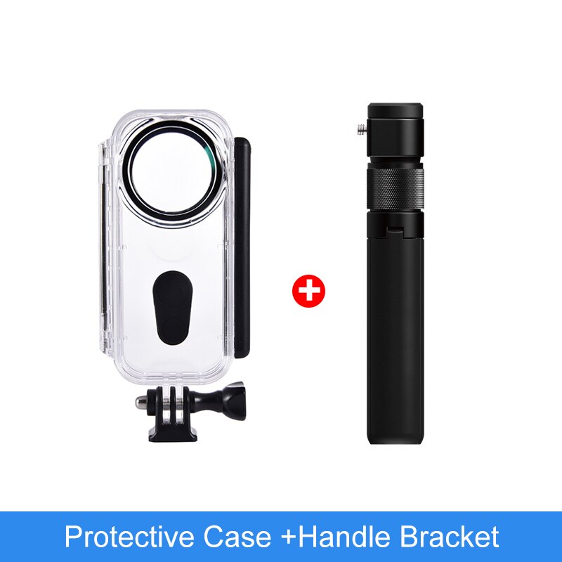 Waterproof housing shell for insta 360 one x, diving case, insta 360 diving protective cover for insta 360 one x camera accessories: Case and handle grip