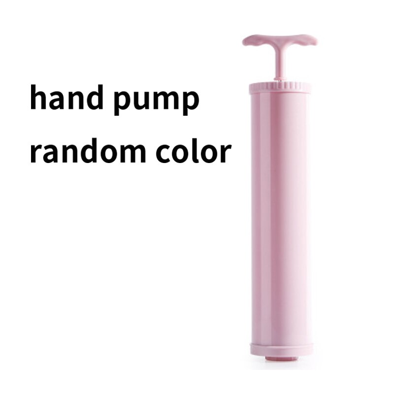 Home Vacuum Bag for Clothes Storage Bag With Valve Transparent Border Foldable Compressed Organizer Saving Seal Packet: hand pump-random
