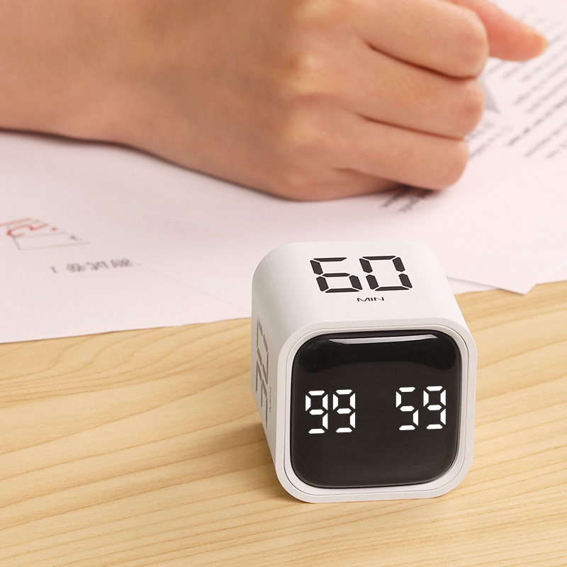 Xiaomi mini digital timer kubtimer gravitationssensor vändande led-display 4 förinställda tider dubbla lägen väckarklocka elektronisk timer