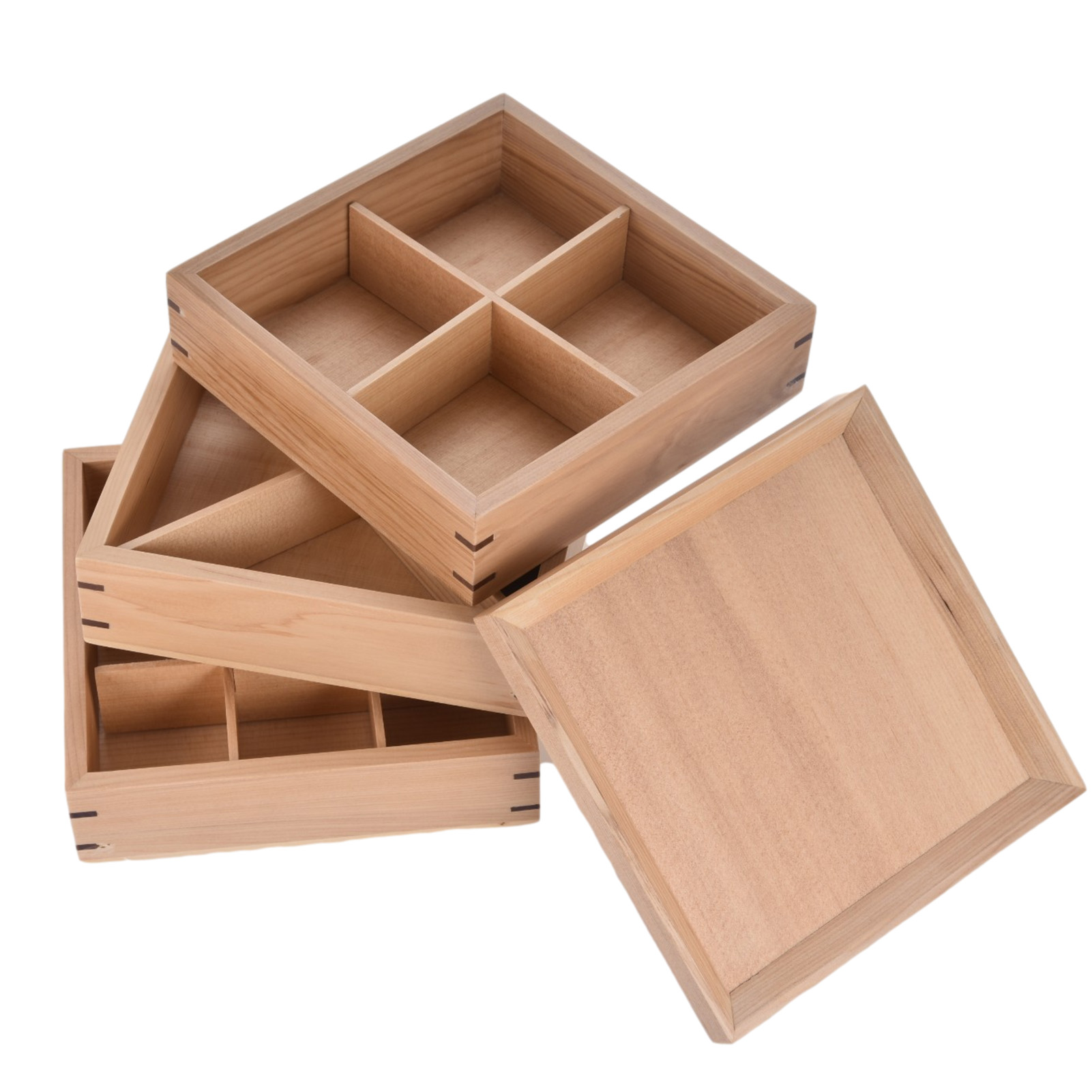 Japanese Style Wooden Lunch Box Multi-layer Bento Box Sushi Box Picnic Party Barbecue Travel and Outing Food Container