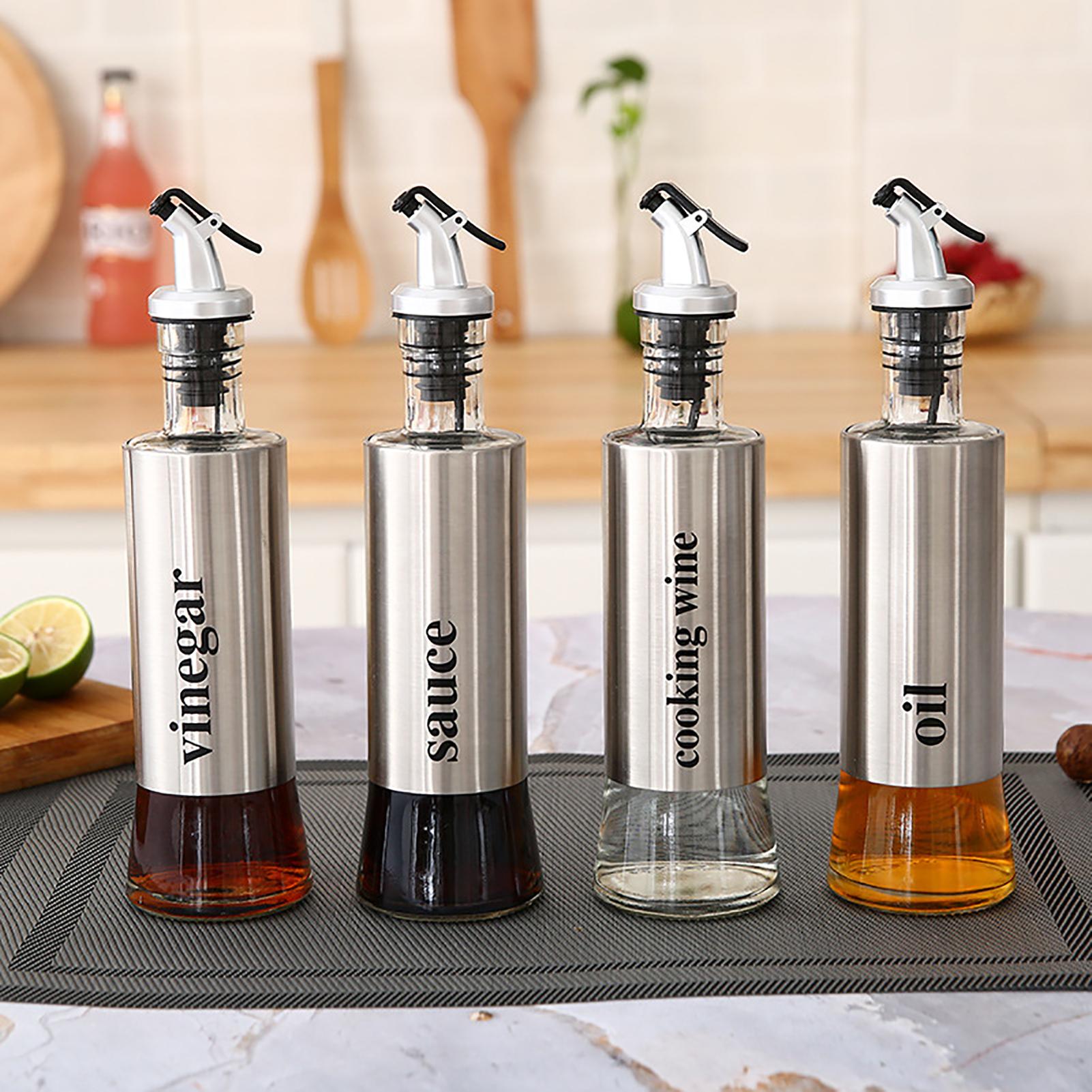 Stainless Steel Kitchen Salt Olive Oil Vinegar Sau... - Vicedeal