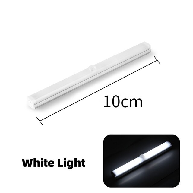 Led Kast Licht Keuken Wireless Usb Oplaadbare Motion Sensor Nachtlampje Slaapkamer Kledingkast Licht Lade Trap Backlight: white 10cm