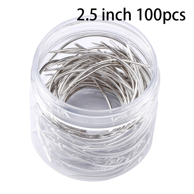 20/40/60/100Pcs C Type Curved Mattress Needles Hand Sewing Home Leather craft Repair Sewing Needle: 2.5 inch 100pcs