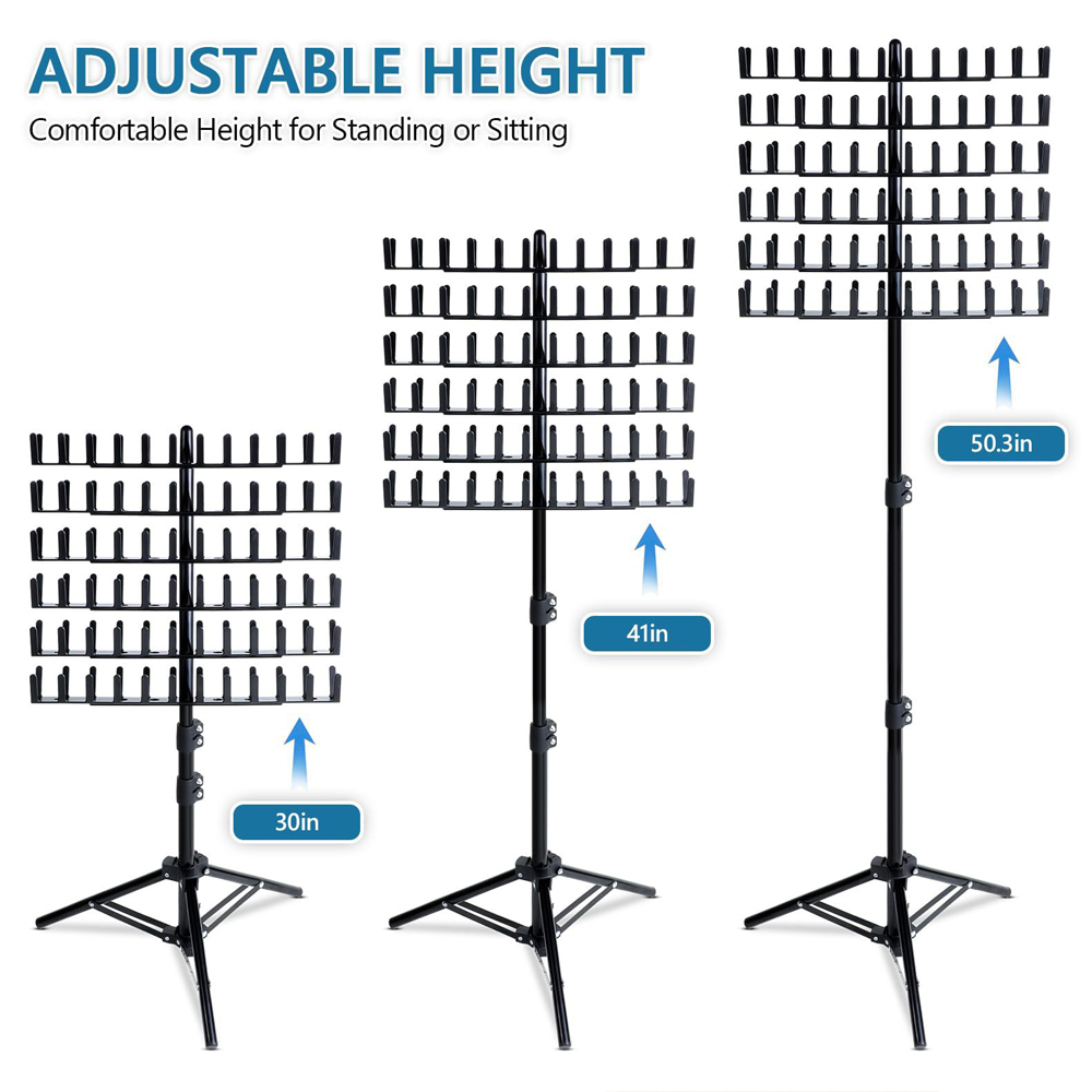 Estante trenzado ajustable para peluqueros, de pie, soporte para extensiones de cabello, 2 caras, 144 clavijas