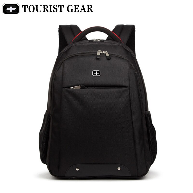 Mochila preta masculina suíça, mochila para viagem, equipamento de turista, mochila para laptop de 15.6 polegadas, mochila vintage escolar