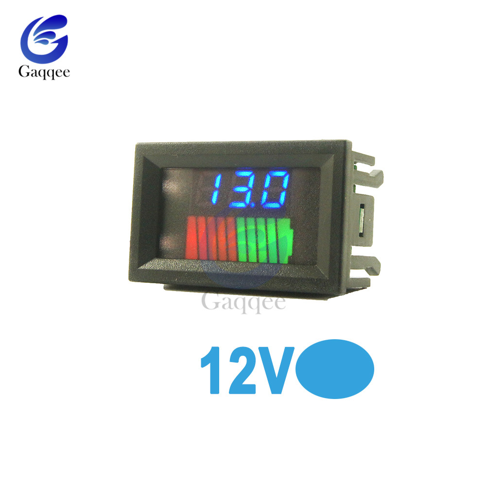 10 segmente 12V 24V Auto Blei Säure Batterie Ladezustand Anzeige Lithium-Batterie Kapazität Tester Meter Dual LED Voltmeter Bausätze