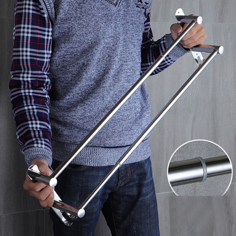 Toallero extensible de acero inoxidable ajustable, estante de baño flexible de 3 niveles, soporte de pared para colgar toallas de mano