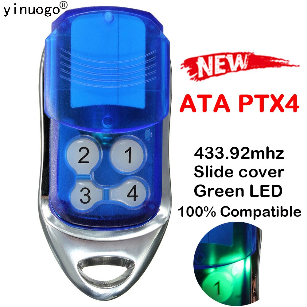 ATA PTX4 PTX-4 Remote Control Garage Door Opener 433.92MHz Rolling Code Suitable For Herculift SecuraCode CRX-1 CRX-2 Receiver