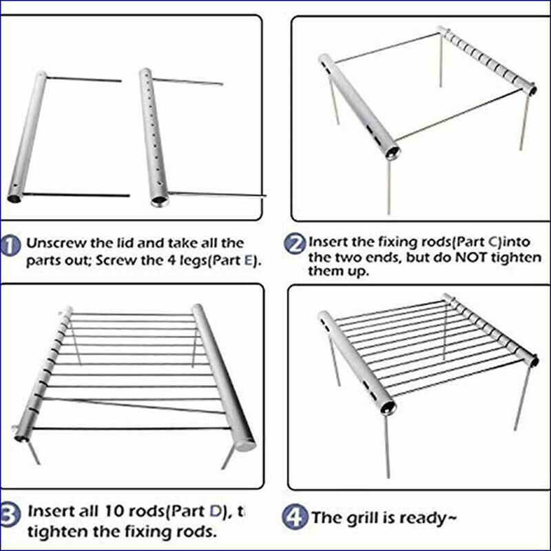 Opvouwbare Rvs Bbq Grill Mini Pocket Camping Barbecue Beugel Accessoires Voor Thuis Park Gebruik