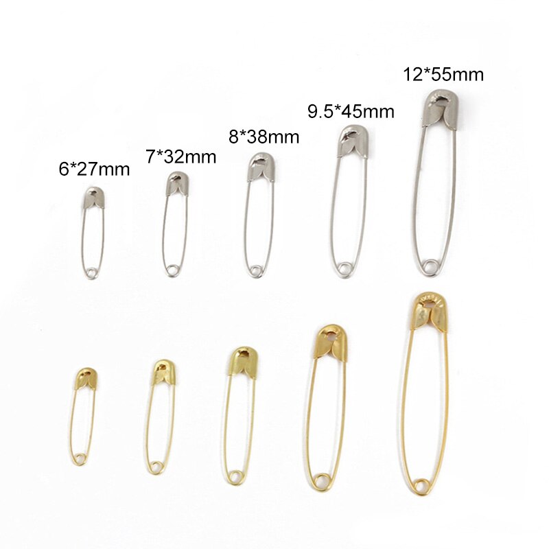 50Pcs/Set Safety Pins Gold Metal Needles Small Brooch Mulit Size Pins For DIY Handmake Sewing Apparel Tools Accessories