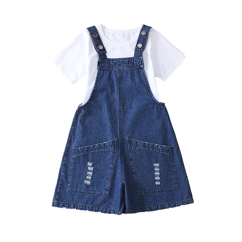 Monos vaqueros de verano para niña de 4 a 14 años, mono holgado para niño y adolescente, monos cortos con tirantes Vaqueros