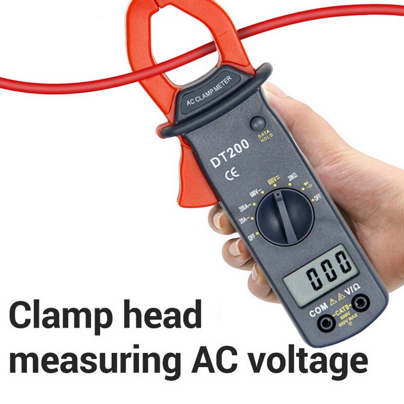 DT200 Multimeter Mini Digitale Stroomtang Ac/Dc Spanning Ac 600V True Rms Multimeter Capaciteit Elektrische Megger tester