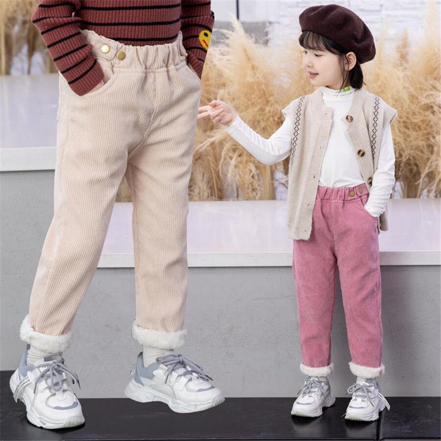 Bambini autunno inverno pantaloni di velluto a coste bambini pantaloni caldi per bambini ragazze ragazzi più pantaloni della tuta in velluto abbigliamento Casual per Leggings sportivi per adolescenti