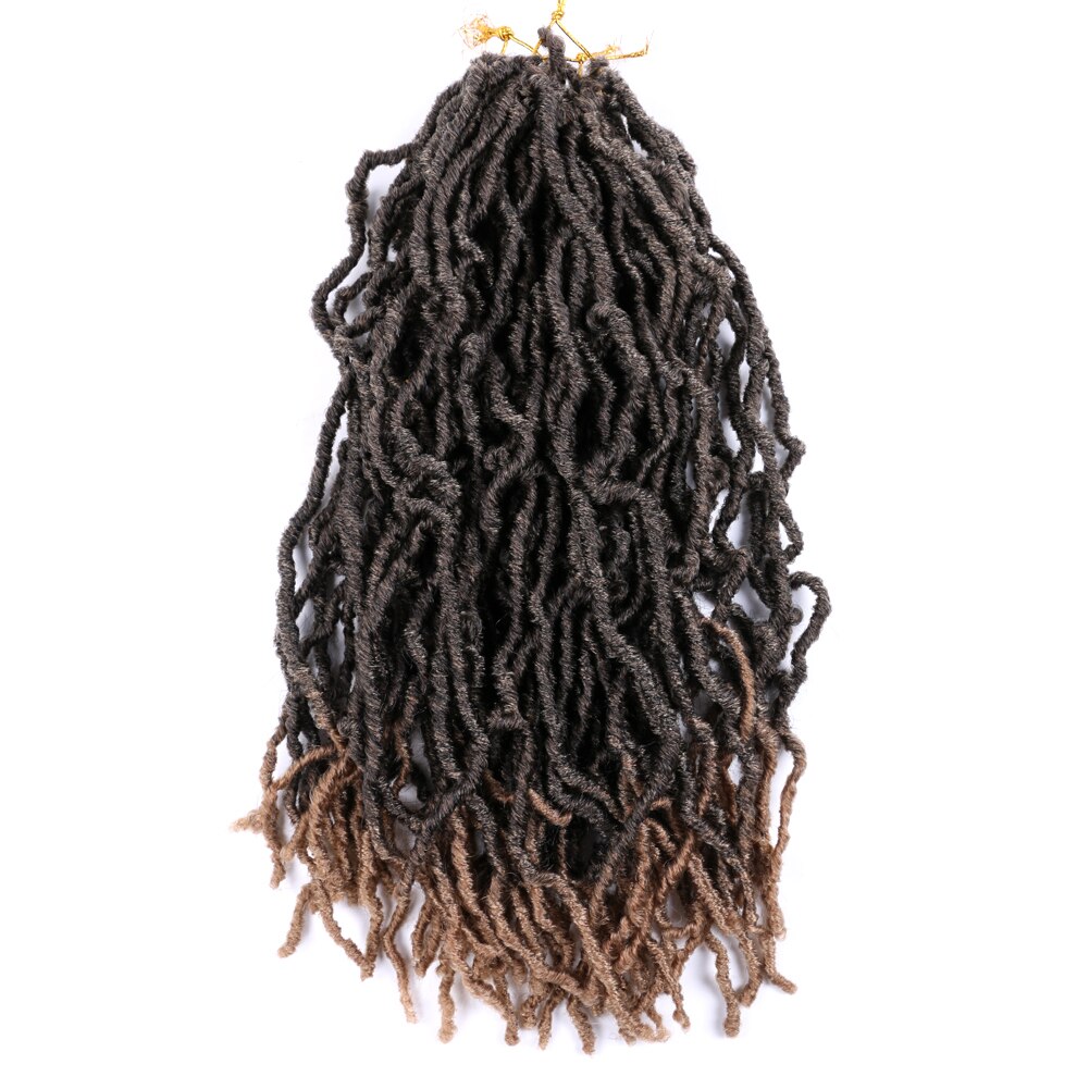 Crochet Hair Braids Soft Natural Extension Faux Locs Braiding Hair Extensions Curly 18 Inch Nu Locs Synthetic Braids: T27