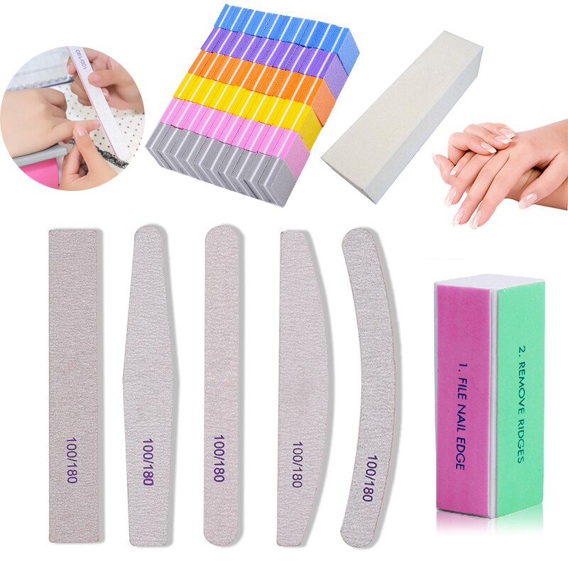 12-5Pc Professionele Nagelvijlen Buffing Schuren Files Block Manicure Nagel Art Buffer Polish Nagelvijl Nail art Tips Manicure
