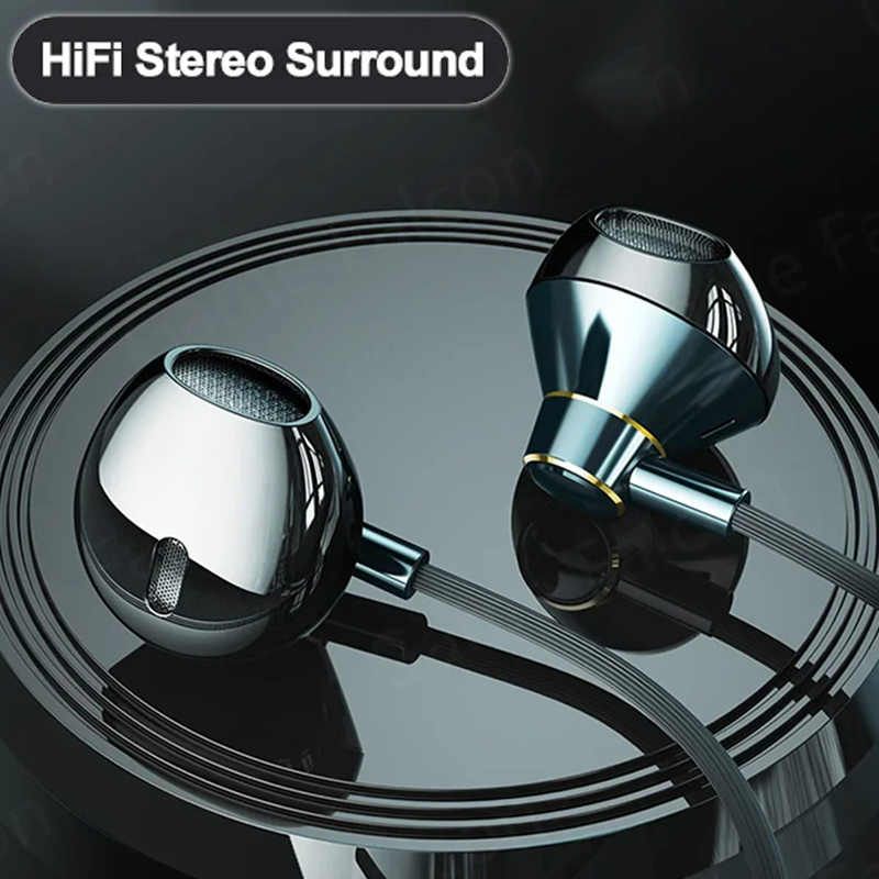 Type-C in-ear bedrade karaoke-hoofdtelefoon 3,5 mm stereo muziek oordopjes Handenvrije headset-oortelefoon met microfoon